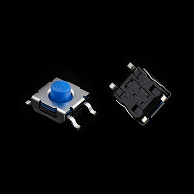 TS-G003308 6.2x6.2 Actuador azul Base negra Interruptor táctil de silicona normalmente cerrado