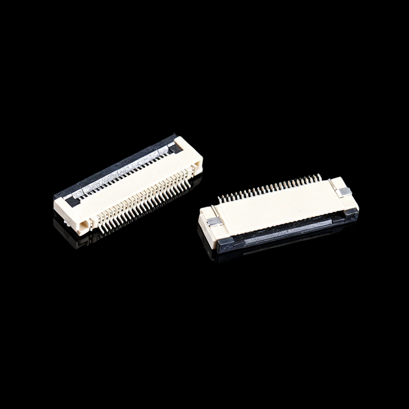 TS-Q002108 Paso de 0.5 mm, tipo horizontal flip-lock, contacto inferior (altura 2.0 mm), conector FPC/FFC de 24 pines