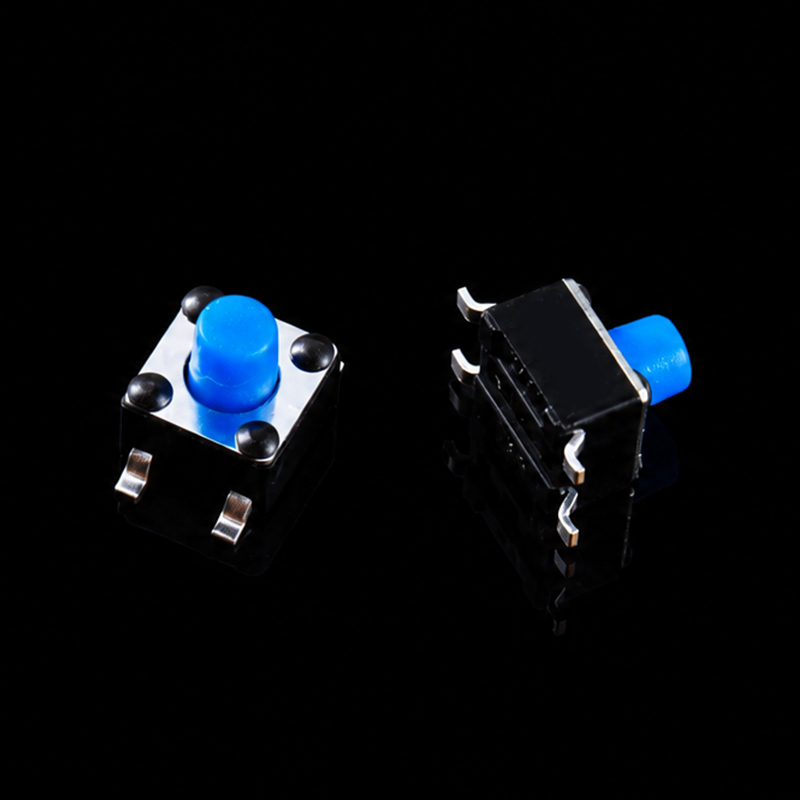 Interruptor táctil TS-D001172 4,5×4,5, actuador de silicona azul, SMD de 4 pines