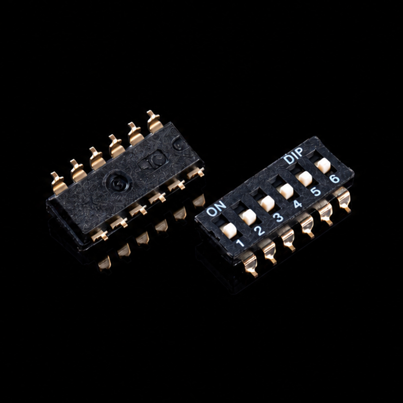 Interruptor DIP TS-U001028, KM-2.54-6P, Negro, SMD