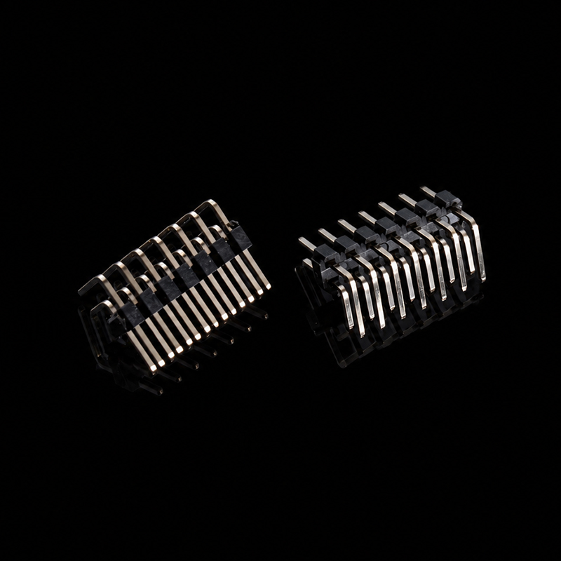 TS-Q005106 Conector de pines en ángulo recto de fila doble con paso de 2,0 mm, 2 x 7 pines