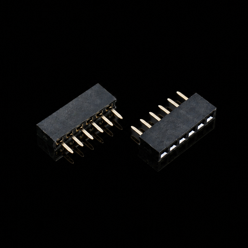 Conector hembra recto de fila única con paso de 2,0 mm TS-Q005390, 1 x 6 pines, en forma de U